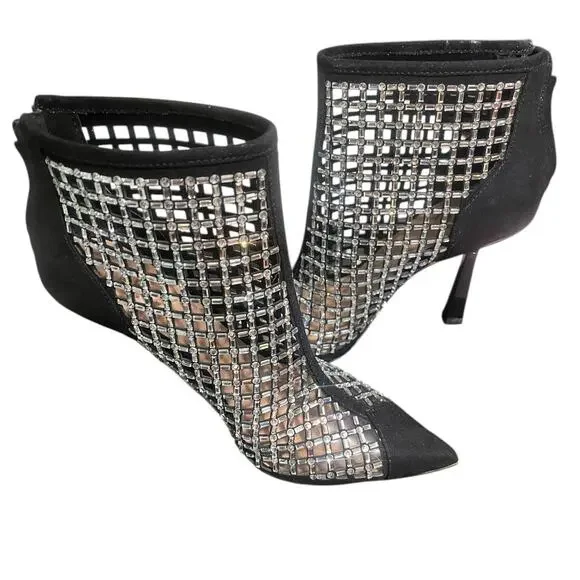 INC INTERNATIONAL CONCEPTS Women's Senalda Booties Black Sequins Sz 6